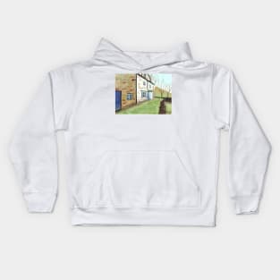 Hillside Cottage in Winter Kids Hoodie